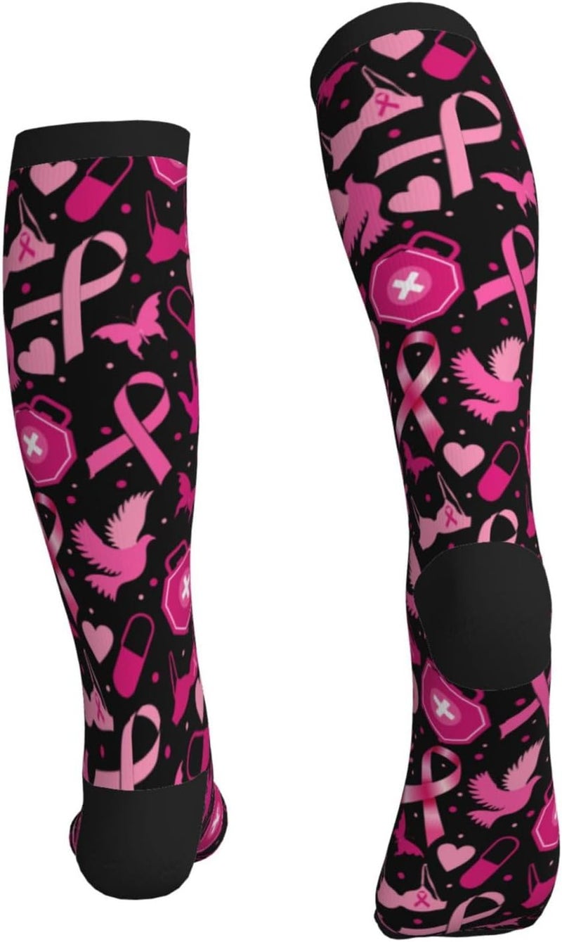 Figtihw Tie Dye Compression Socks Knee High Support Socks For Women Men Running Athletic Hiking - Image 4